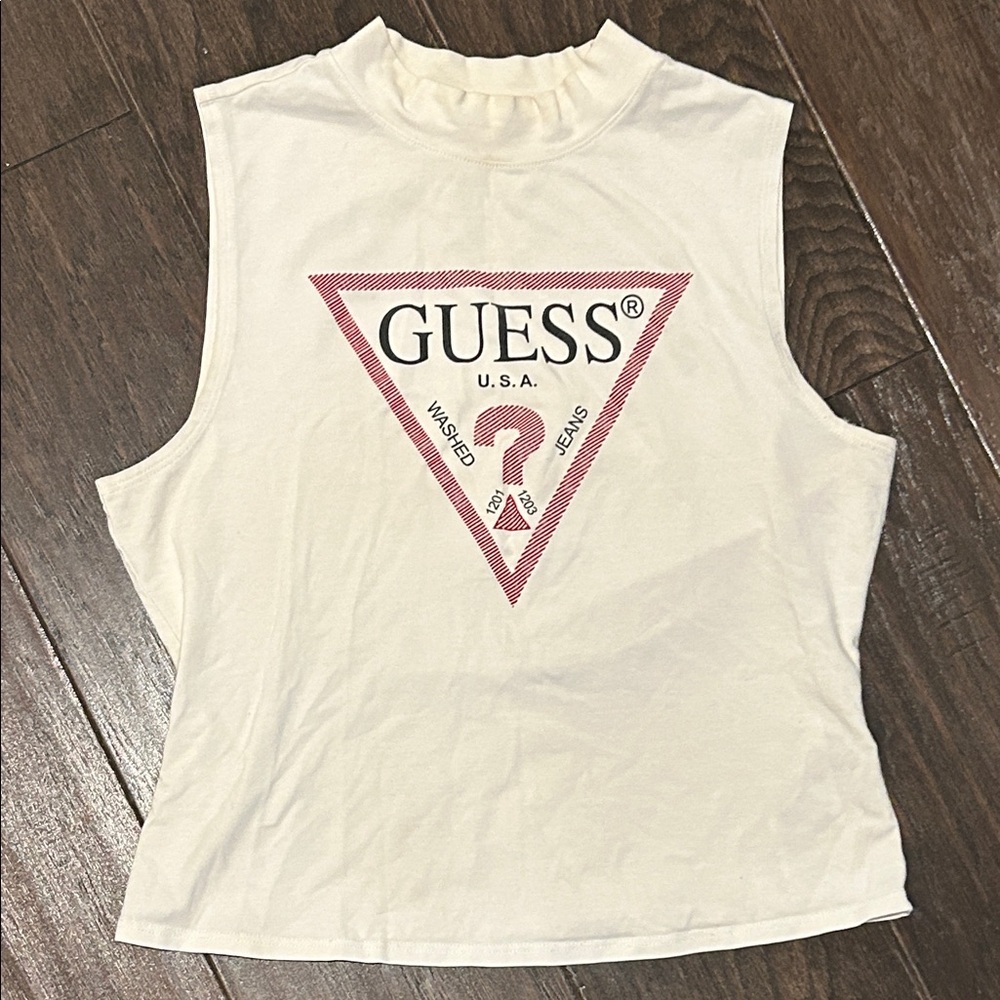 Guess Women's White Muscle Tee
